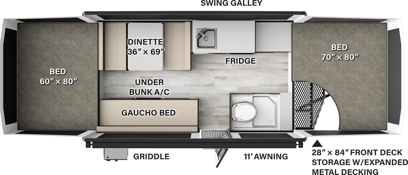 The Flagstaff Tent 228MT features include: toilet.